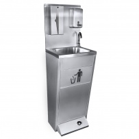Foot Operated Wash Hand Basin with soap, towel dispenser