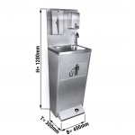 Foot Operated Wash Hand Basin with soap, towel dispenser