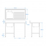 1200 x 600mm Sink - with void