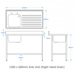 1200 x 600mm Sink