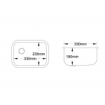 330 x 235 x 180mm Weld-in Bowl
