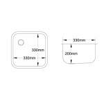 330 x 330 x 200mm Weld-in Bowl