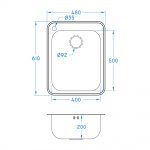 Inset Large Bowl Sink With Tap Hole