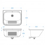 Stainless Steel Utility Sink - 650mm
