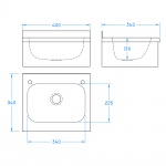 Wash Hand Basin - 400 x 342mm