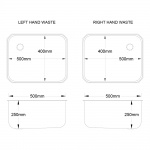 500 x 400 x 250mm Weld-in Bowl