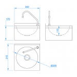 Leg Operated Stainless Steel Hand Basin #1