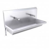 1200mm High Back Wash Trough, Sensor Operated Taps